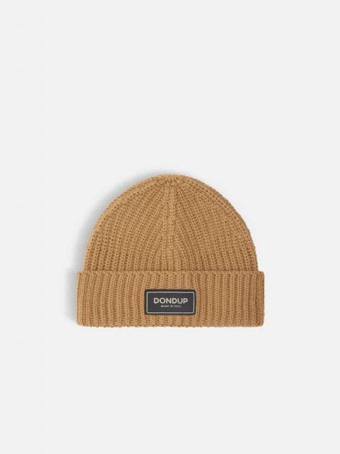 Beanie mit Logo-Patch braun