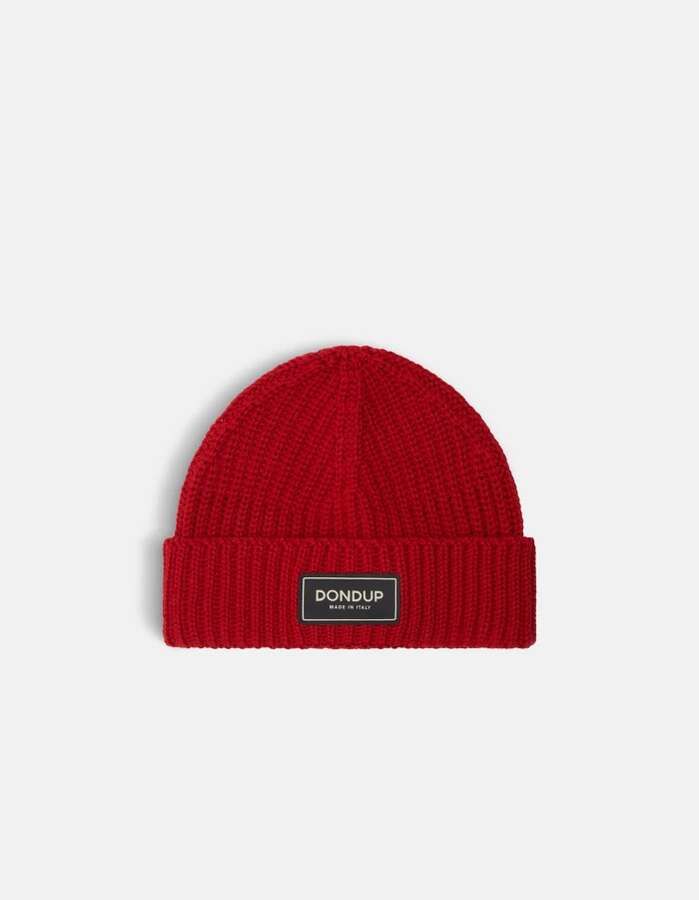 Beanie mit Logo-Patch rot