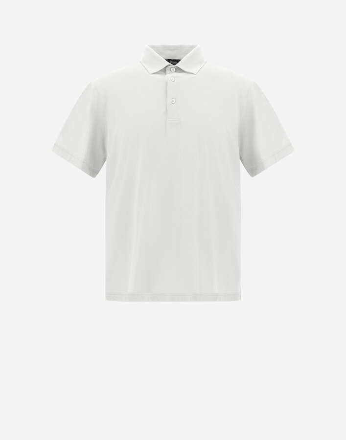 Poloshirt Crepe-Jersey offwhite