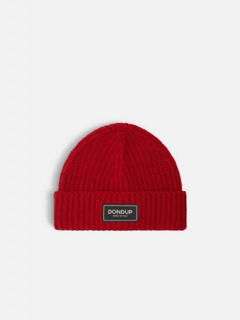 Beanie mit Logo-Patch rot