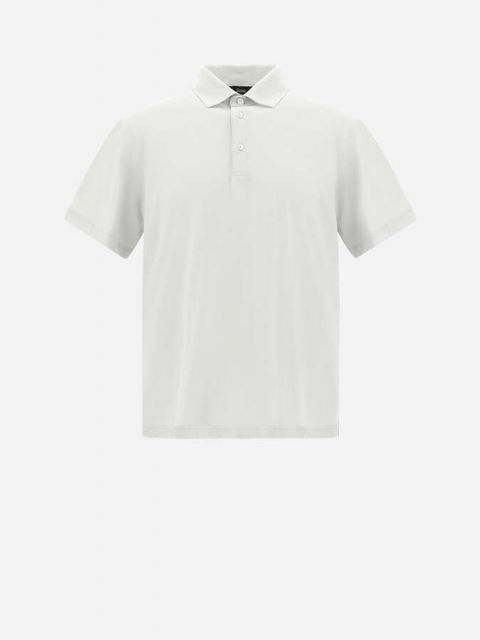 Poloshirt Crepe-Jersey offwhite